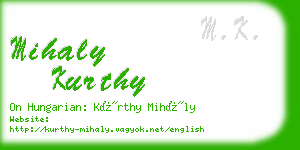 mihaly kurthy business card